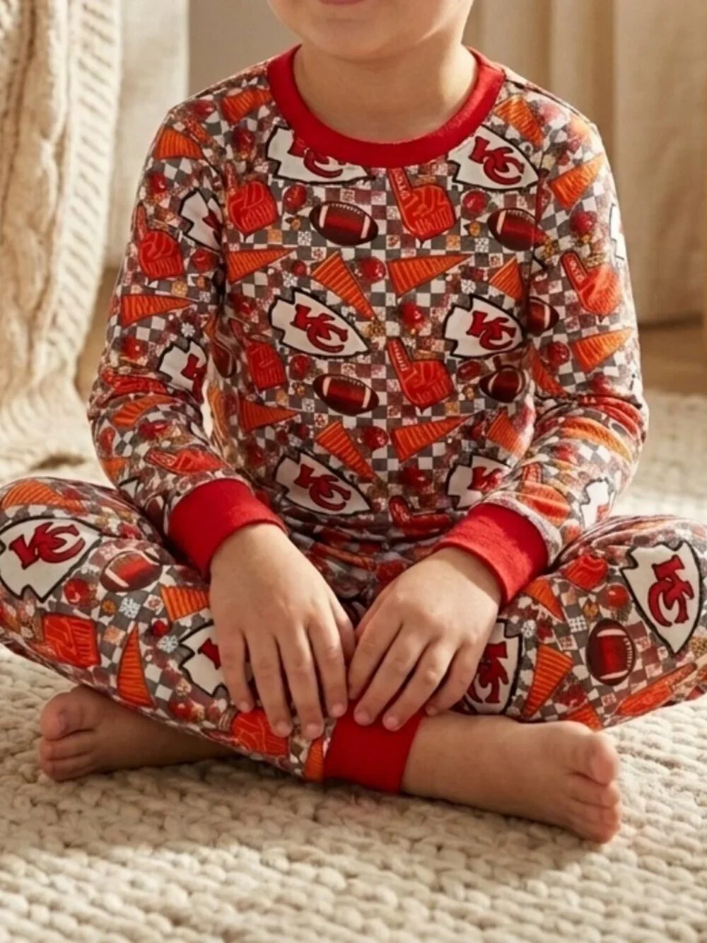 Game Day Football Bamboo Pajamas 5T | Cozy Kids Two Piece Set